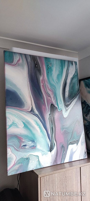 Картина интерьерная большая 70*90 абстракция Флюид арт  - изображение 3