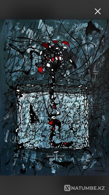 Картина абстракция. Живопись А. Герасимов. Бумага; акрил; масло  - изображение 1