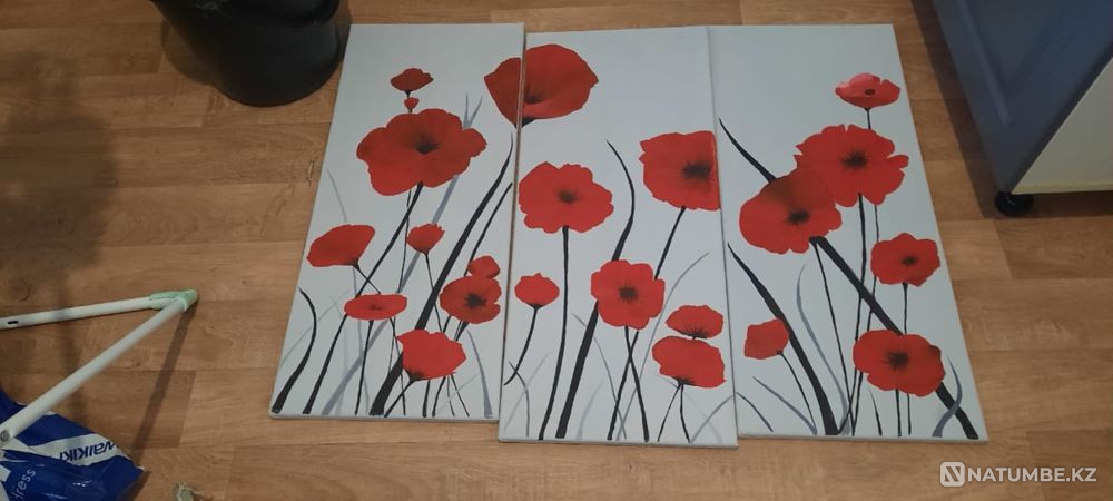 Picture ' Red poppies' Done in oil. Handmade. For the Cafe.  - photo 1