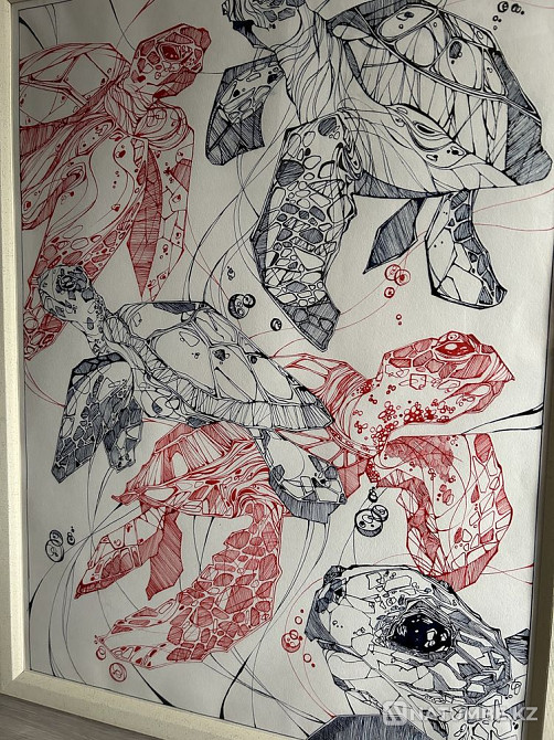 Картина 55на75; тушью и пером; вместе с рамкой  - изображение 2