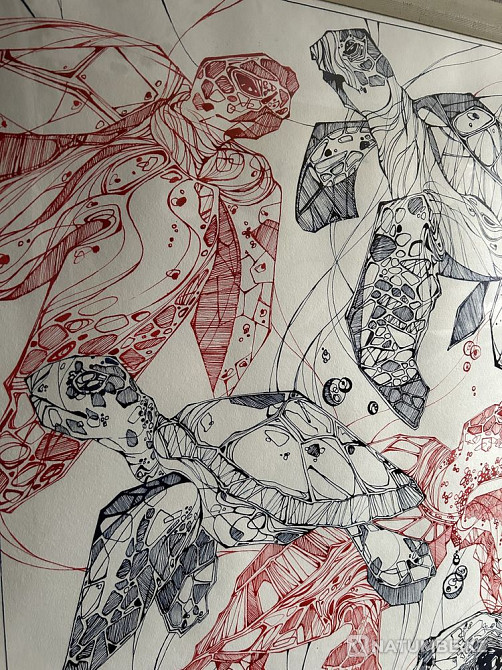 Картина 55на75; тушью и пером; вместе с рамкой  - изображение 3