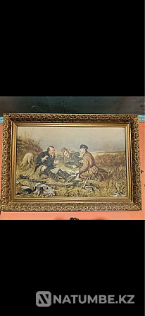 Canvas painting “hunters at rest”  - photo 1