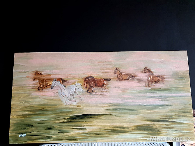 Oil painting. Horses  - photo 1