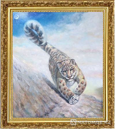 Painting Leopard oil on canvas 94 by 80 cm  - photo 1