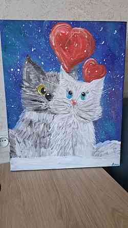 Картина кот и кошка 
