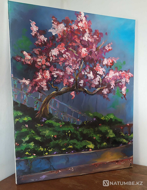 Картина. Масло. Авторская работа. " Вишня в цвету"  - изображение 1