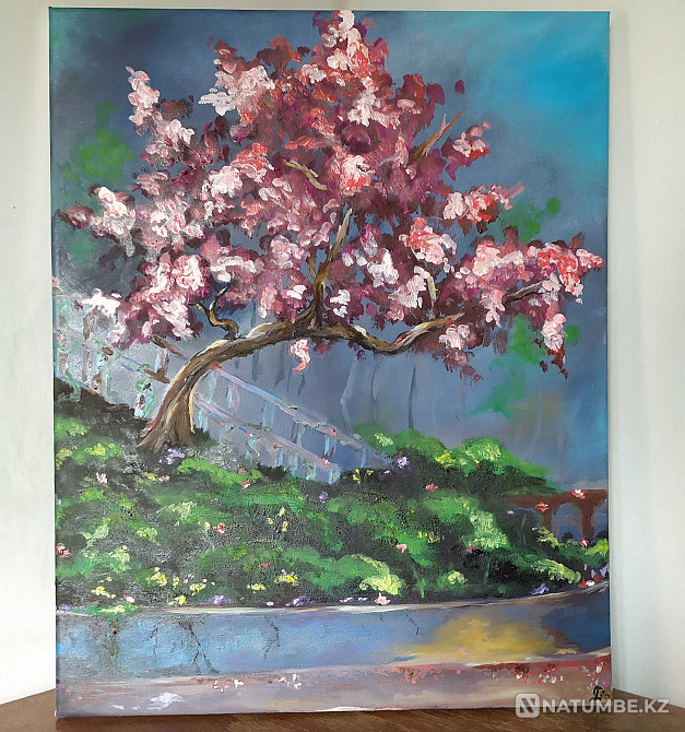 Картина. Масло. Авторская работа. " Вишня в цвету"  - изображение 2