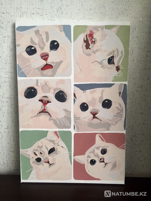 Интерьерная картина ручной работы эмоции кота  - изображение 2