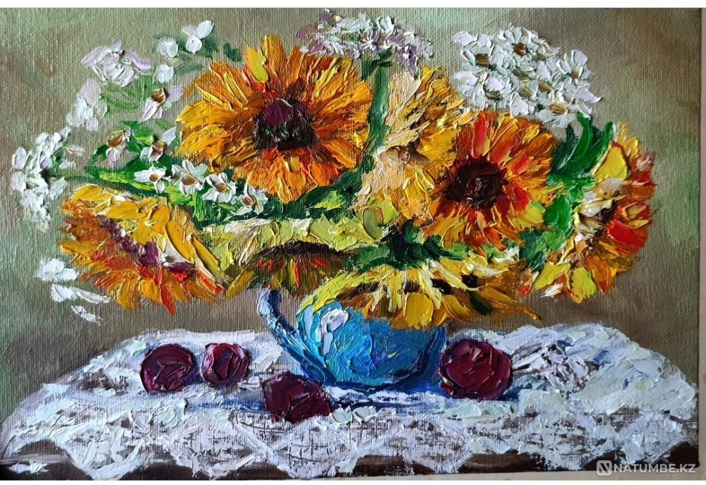 Подсолнухи! Холст.масло.Картина  - изображение 1
