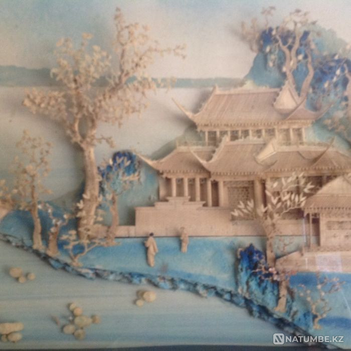 Антиквариат винтаж ручная китайский мастер 1924 г работа панно-картина  - изображение 1