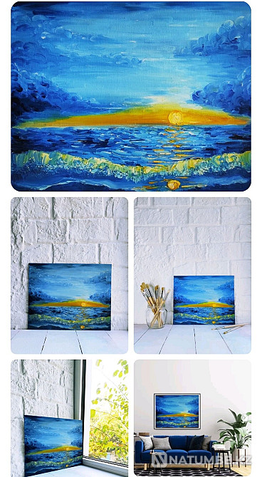 Oil painting. Landscape with Acrylic. Paintings. Still life.  - photo 1