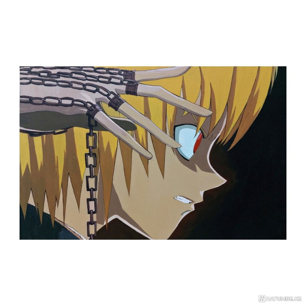 Hunter x hunter: Kurapika drawing on canvas  - photo 1