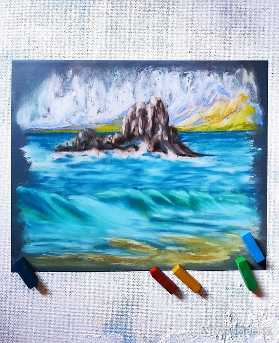 Морской пейзаж. Сухая пастель.  - изображение 1