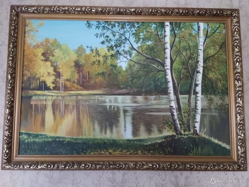 Painting a landscape with paints  - photo 1