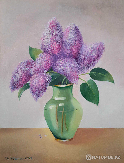 Картина "Сирень в зелёной вазе"  - изображение 1