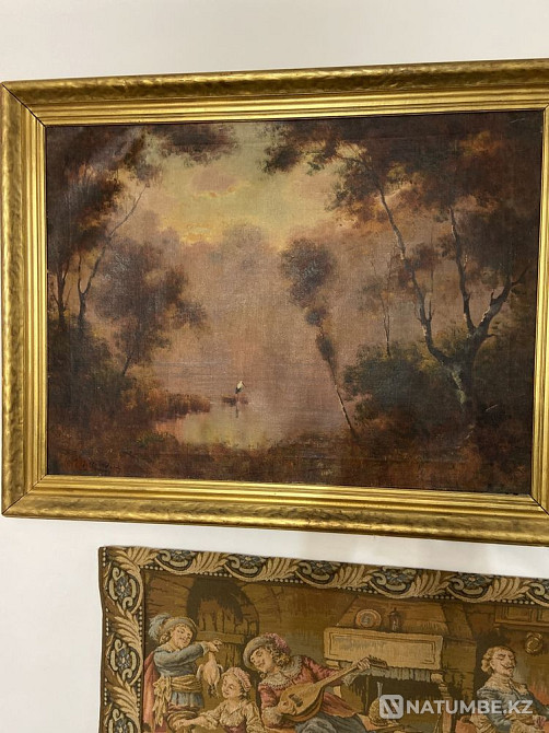 Великолепный большой антикварный пейзаж; Европа  - изображение 4