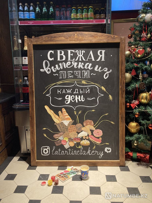 Роспись досок; рисунки на досках; леттеринг; доски для ресторанов  - изображение 5