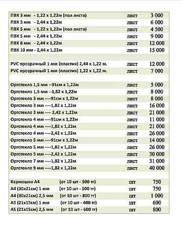 Оргстекло А4. Оргстекло А5. КармашкиА4. Продажа и резка оргстекла.ПВХ  Алматы