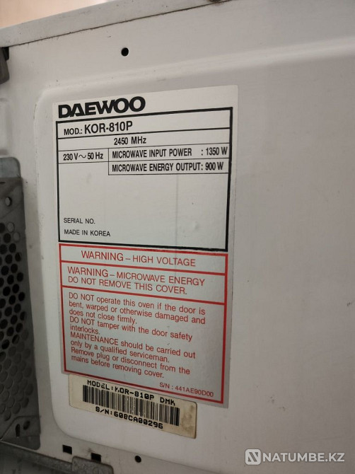Микроволновая печь микроволновка СВЧ печь Daewoo KOR-810P Алматы - изображение 3