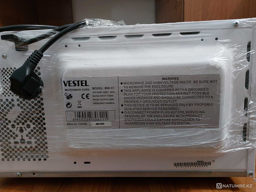 Рабочая микроволновая печь Vestel б\у - на запчасти Алматы - изображение 3