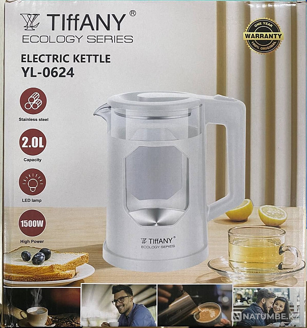 Чайник электрический Tiffany YL-0624. Электрочайник. Тефаль 1500w Алматы - изображение 3