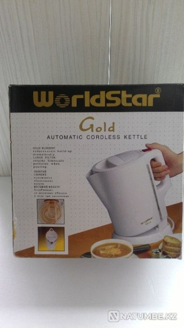 Kettle; electr; 1;8 l.; new; gold plated element (color blue) Almaty - photo 1