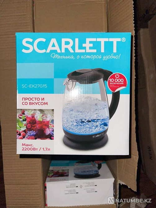 Электрочайник Scarlett SC-EK27G15 черный с гарантиям Алматы - изображение 2