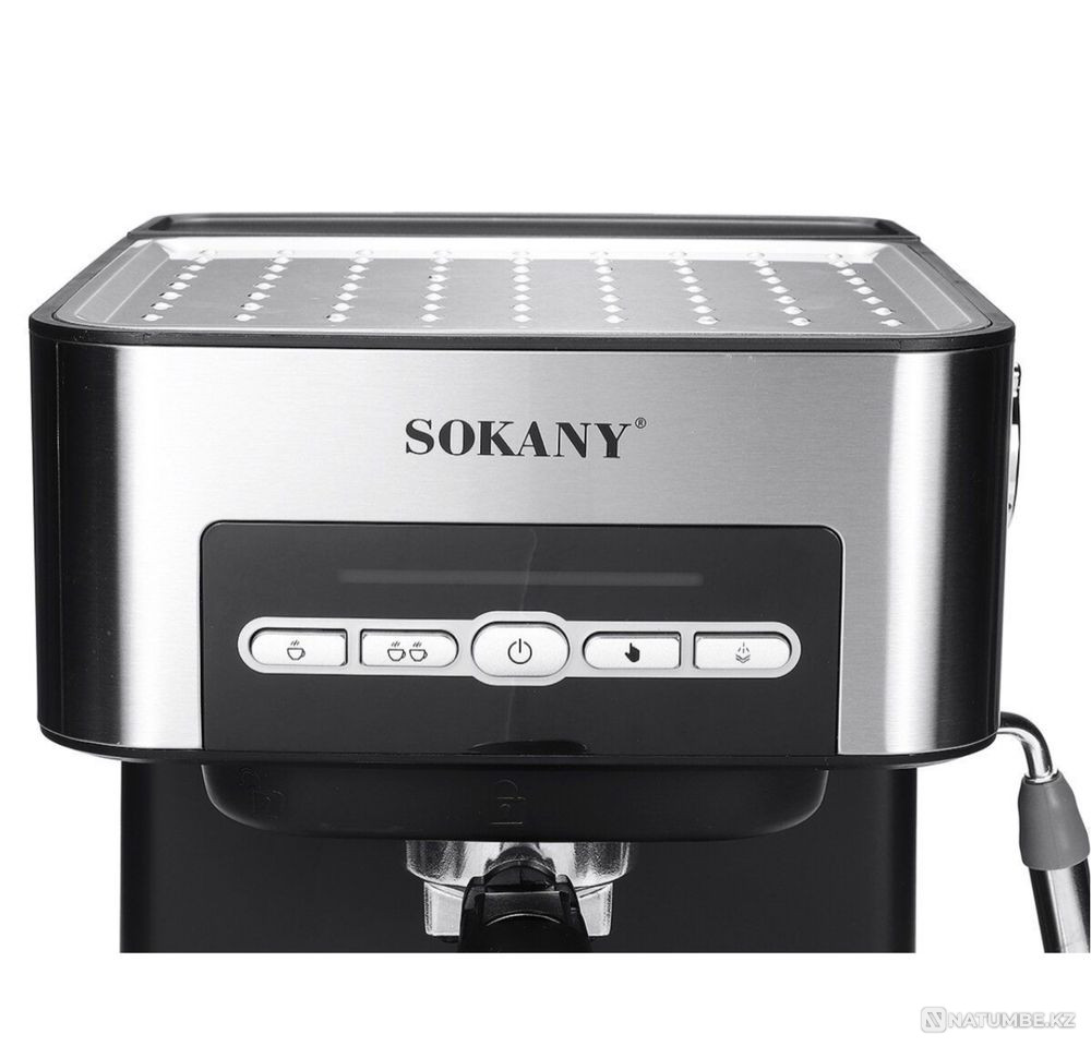 Кофемашина SOKANY SK-6863 серебристый Алматы - изображение 5