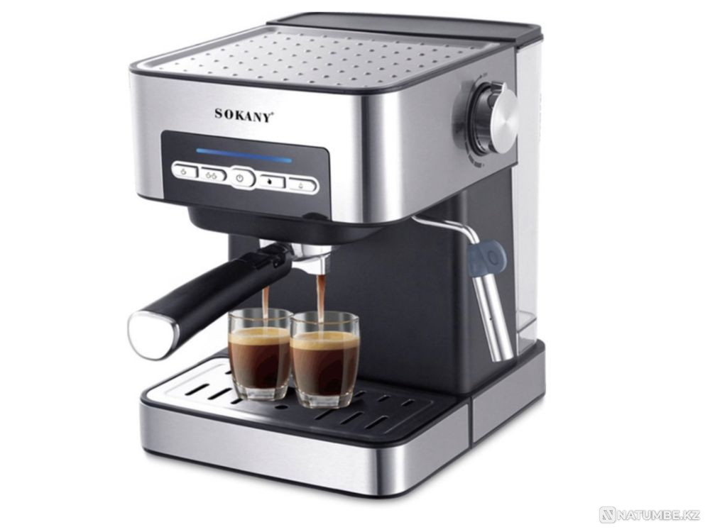 Кофемашина SOKANY SK-6863 серебристый Алматы - изображение 1