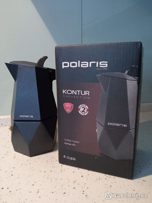 Гейзерная кофеварка Polaris Kontur-4C новая Алматы - изображение 1