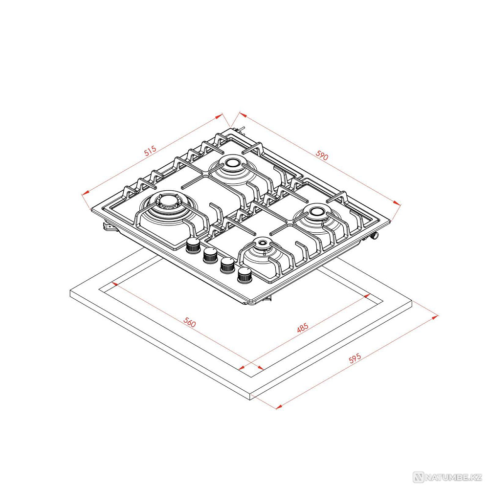Варочная поверхность Газ Elleti 65 535 / Газовая плита Алматы - изображение 3