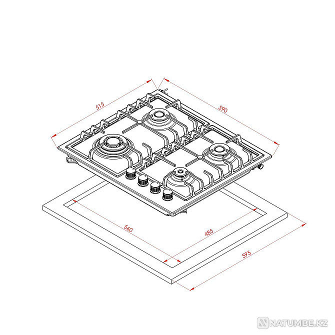 Bulk prices! Hob Gas 39535 8DNG | Gas stove Almaty - photo 2
