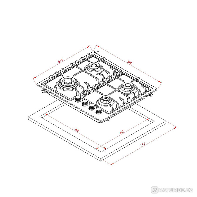 Bulk prices! Hob Gas Elleti 65535DNG / Gas stove Almaty - photo 2