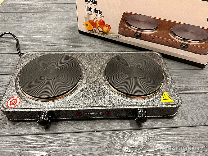 Electric tabletop double stove; cast iron disc coating Almaty - photo 1