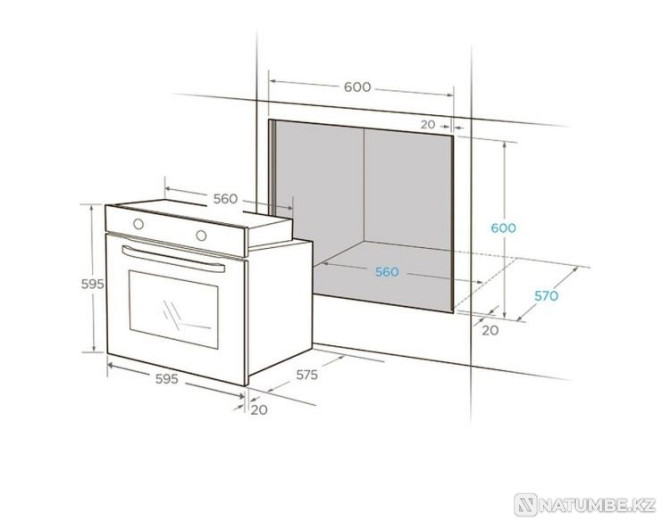 Продам встраиваемую духовку Midea. Духовка. Алматы - изображение 3