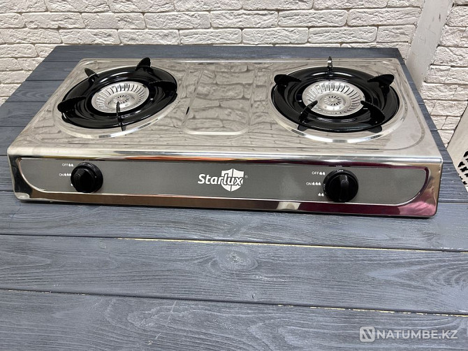 Stainless steel gas stove 2 burners Almaty - photo 1
