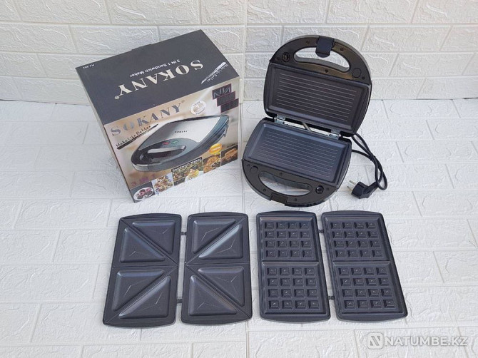 Waffle iron 3in1; multi-baker Sokany stand-up maker Almaty - photo 1