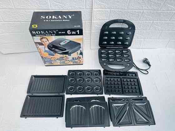 Мультипекарь 6в1; Вафельница Sokany SK-908 Алматы