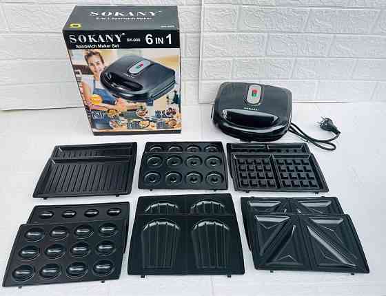 Мультипекарь 6в1; Вафельница Sokany SK-908 Алматы