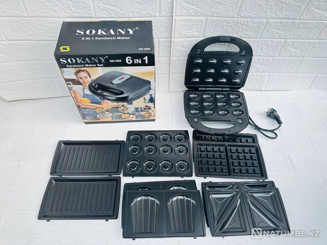 Мультипекарь 6в1; Вафельница Sokany SK-908 Алматы - изображение 5