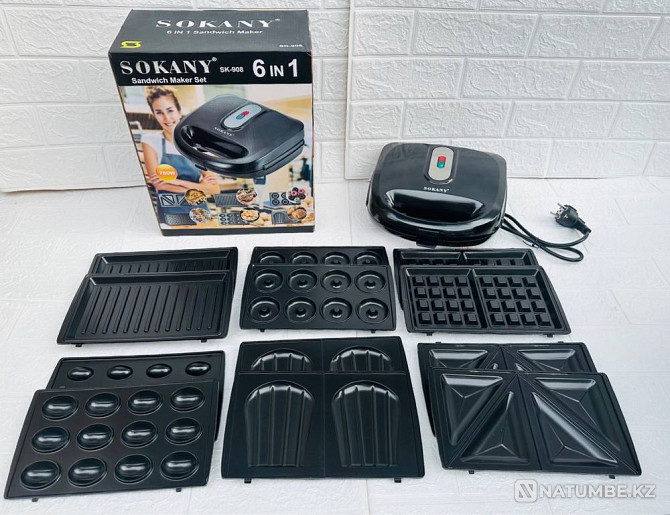 Мультипекарь 6в1; Вафельница Sokany SK-908 Алматы - изображение 6