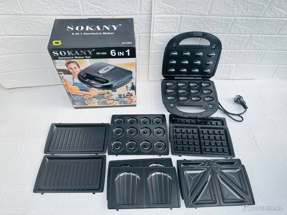 Мультипекарь 6в1; Вафельница Sokany SK-908 Алматы - изображение 5