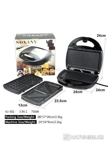 Вафельница SOKANY KJ302; черный Алматы - изображение 2
