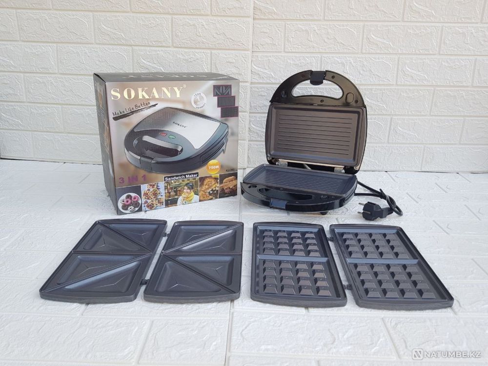 WAFFLE maker; sandwich maker 3 in 1 multi baker Almaty - photo 3