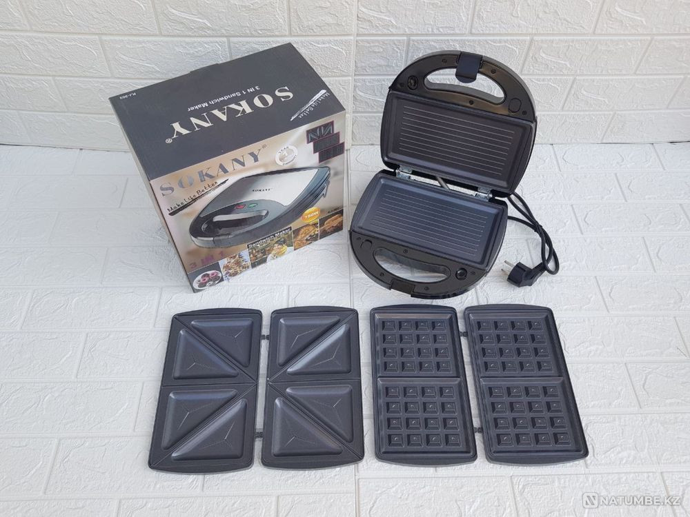 WAFFLE maker; sandwich maker 3 in 1 multi baker Almaty - photo 1
