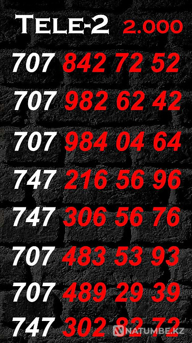 Paired numbers Tele2 and Altel. Almaty - photo 2