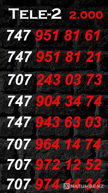 Paired numbers Tele2 and Altel. Almaty - photo 1