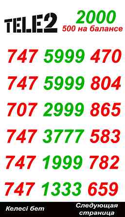 GSM Номера Теле2 Almaty