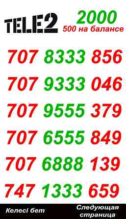 GSM Номера Теле2 Almaty