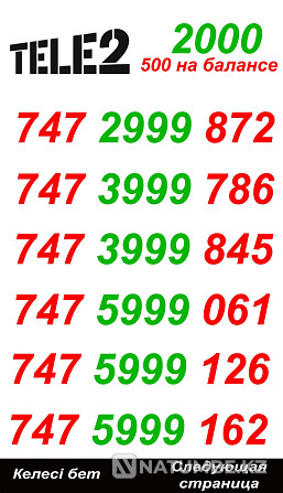 GSM Numbers Tele2 Almaty - photo 1